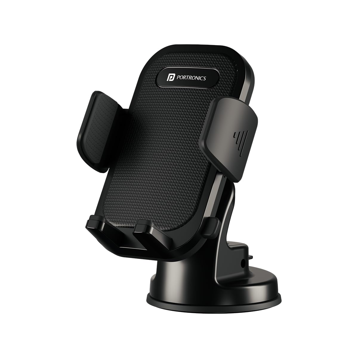 Portronics Clamp M4 Car Phone Holder | 360° Rotation Mobile Stand for Car Dashboard & Windshield