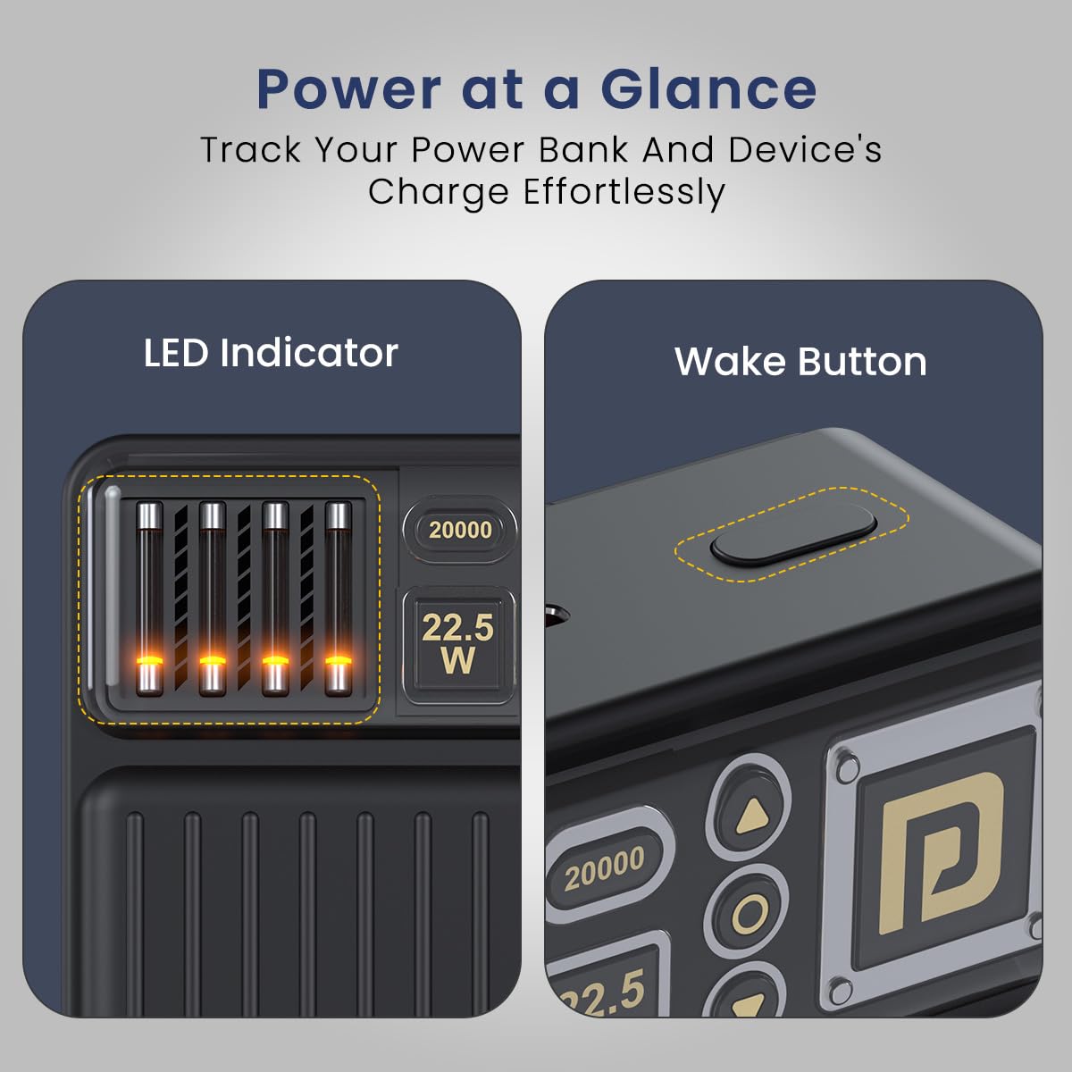 Portronics Luxcell Bind 20K Power Bank | 20000mAh with 22.5W Fast Charging