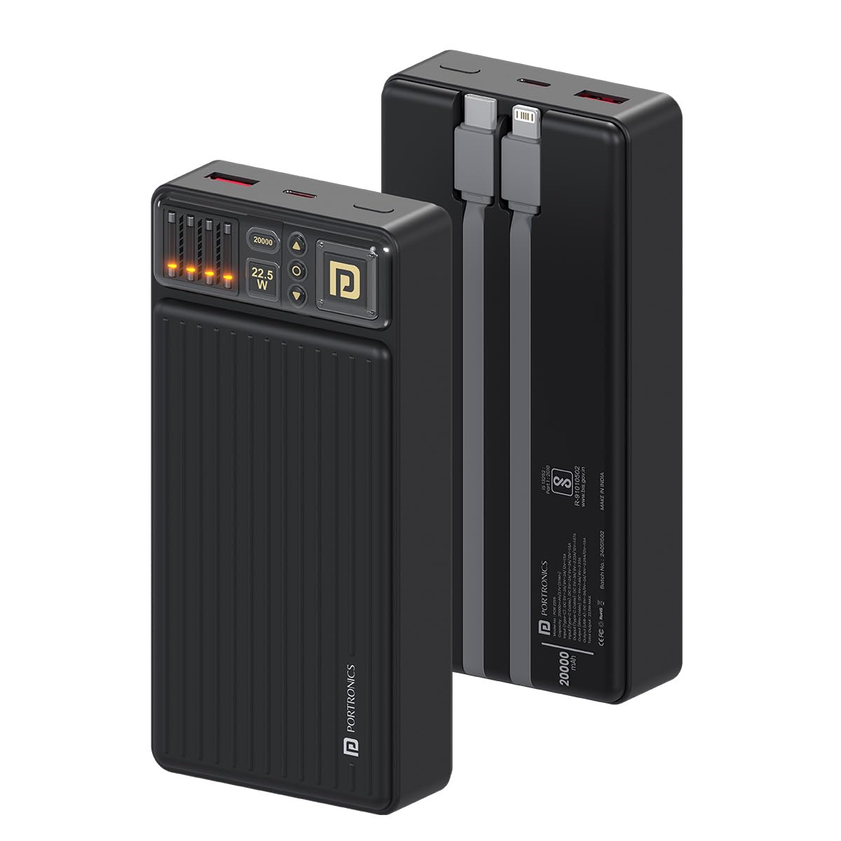 Portronics Luxcell Bind 20K Power Bank | 20000mAh with 22.5W Fast Charging
