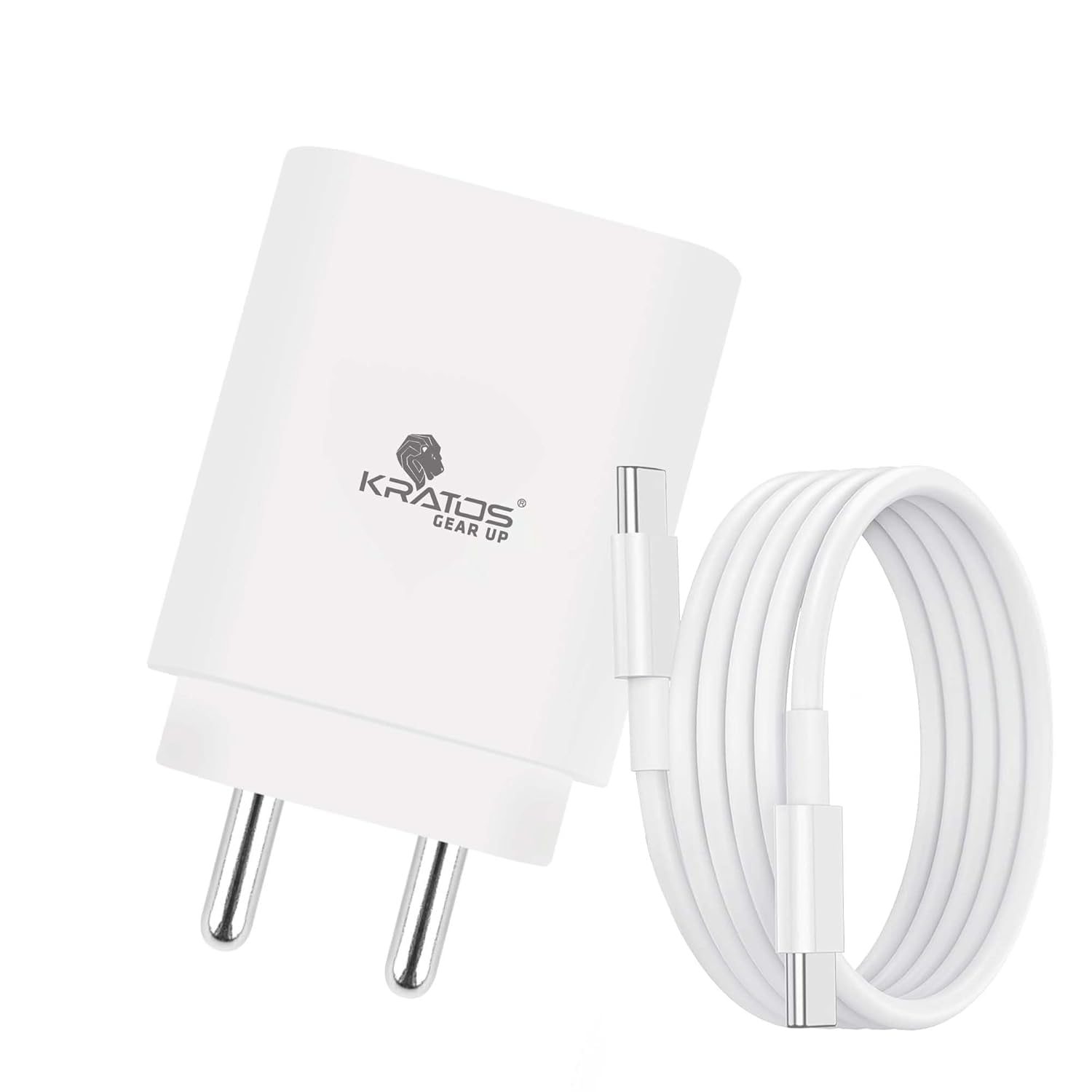 Kratos 25W Fast Charger Adapter with Type-C to C Cable | Rapid Charging for Compatible Devices