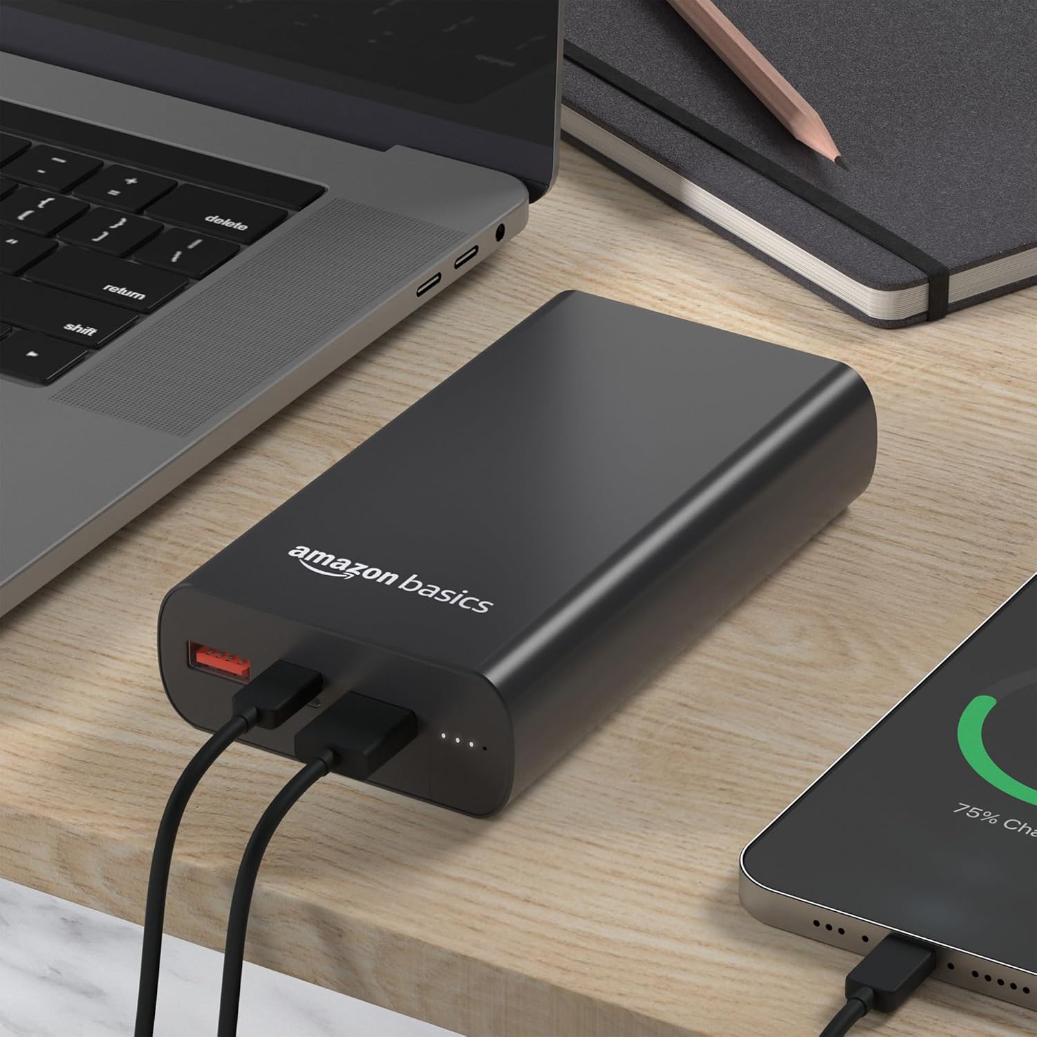 Amazon Basics 20000mAh Power Bank | 22.5W Fast Charging | High-Capacity Portable Charger