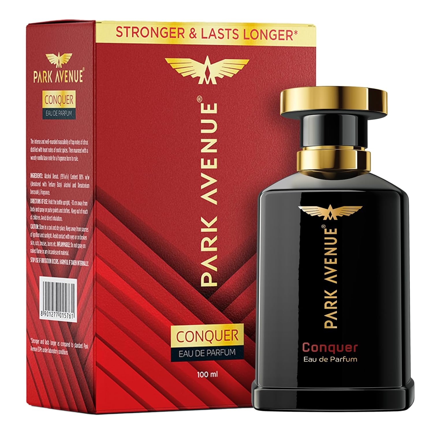 Park Avenue Conquer Eau De Parfum for Men 100ml Long-Lasting Premium Luxury Scent Woody & Spicy Aromatic Blend