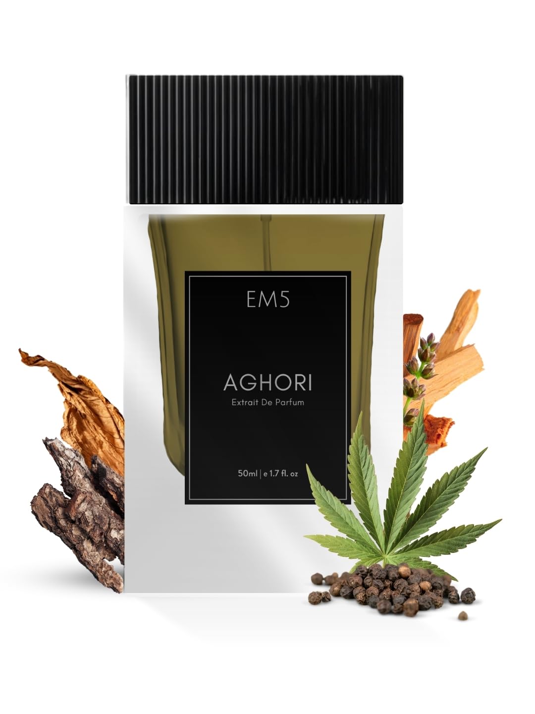 EM5 Aghori Extrait De Parfum (38%) for Men – 50ml | Earthy, Woody, Smoky & Animalic Scent | Intense, Raw & Long-Lasting Fragrance with 68% Natural Absolutes & Essential Oils