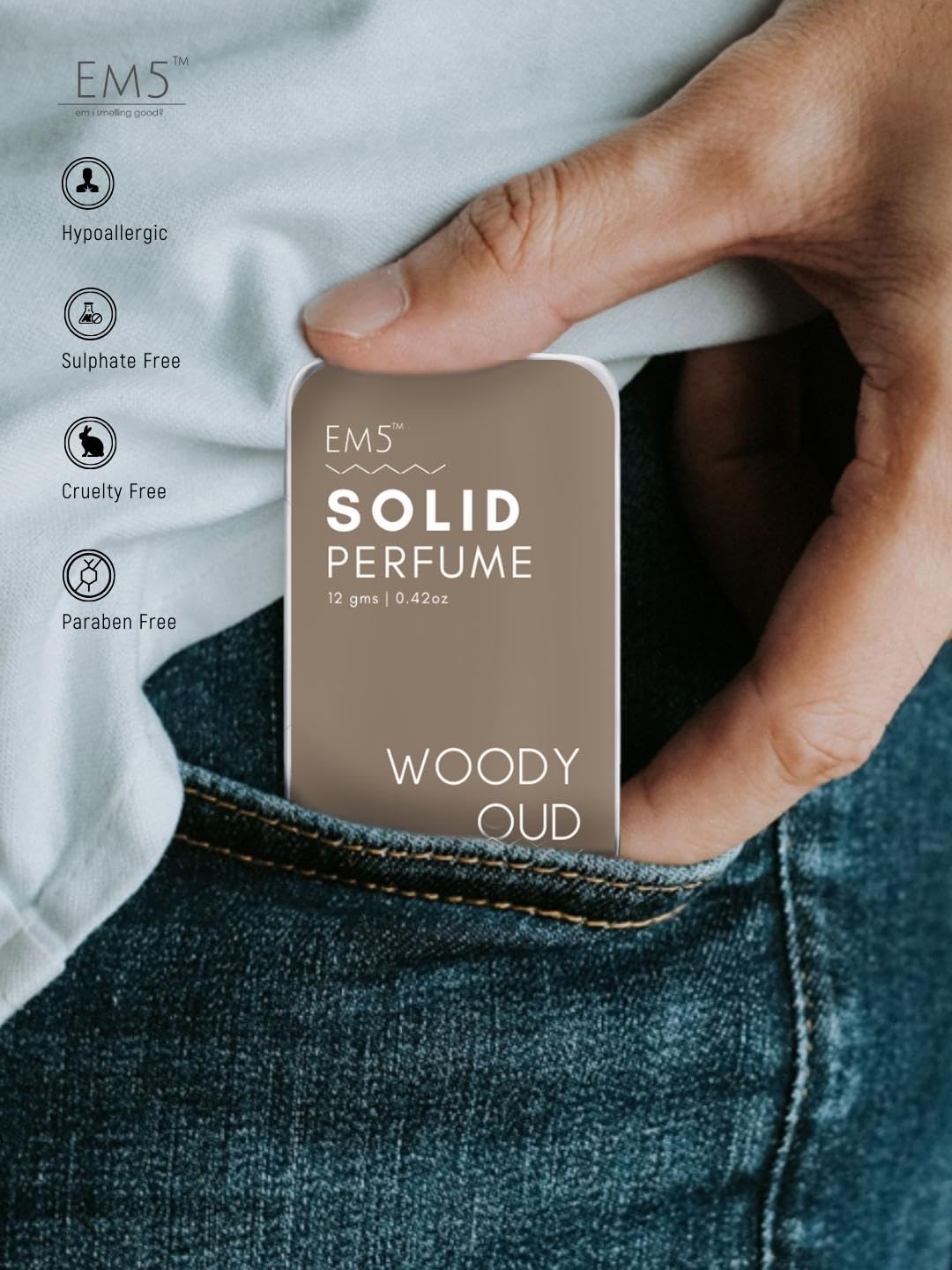 EM5 Solid Perfume Combo Pack Alcohol-Free Oud & Nomade Scents for Men & Women Non-Greasy, Strong & Long-Lasting Fragrance