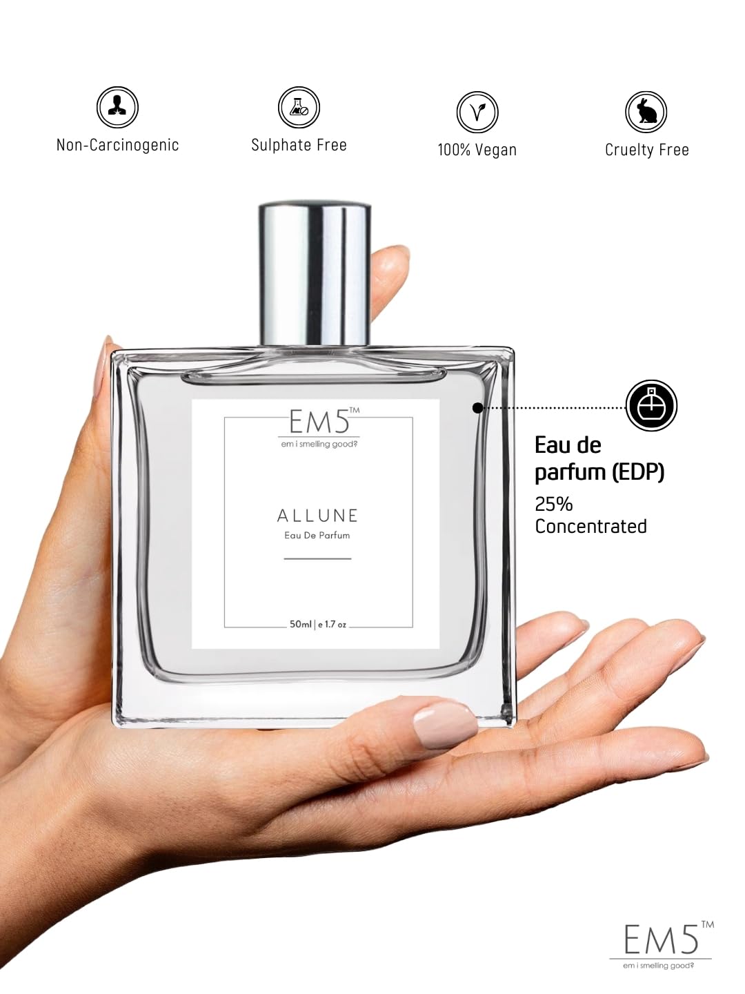EM5 Allune Eau De Parfum for Men Citrus, Aromatic & Vanilla Fragrance Long-Lasting Perfume Spray