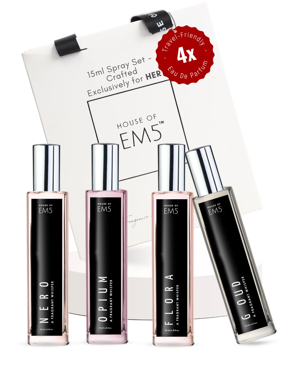 EM5 Combo Pack of 4 – Exclusive Eau De Parfum Collection for Her Perfume Spray Gift Set for Women