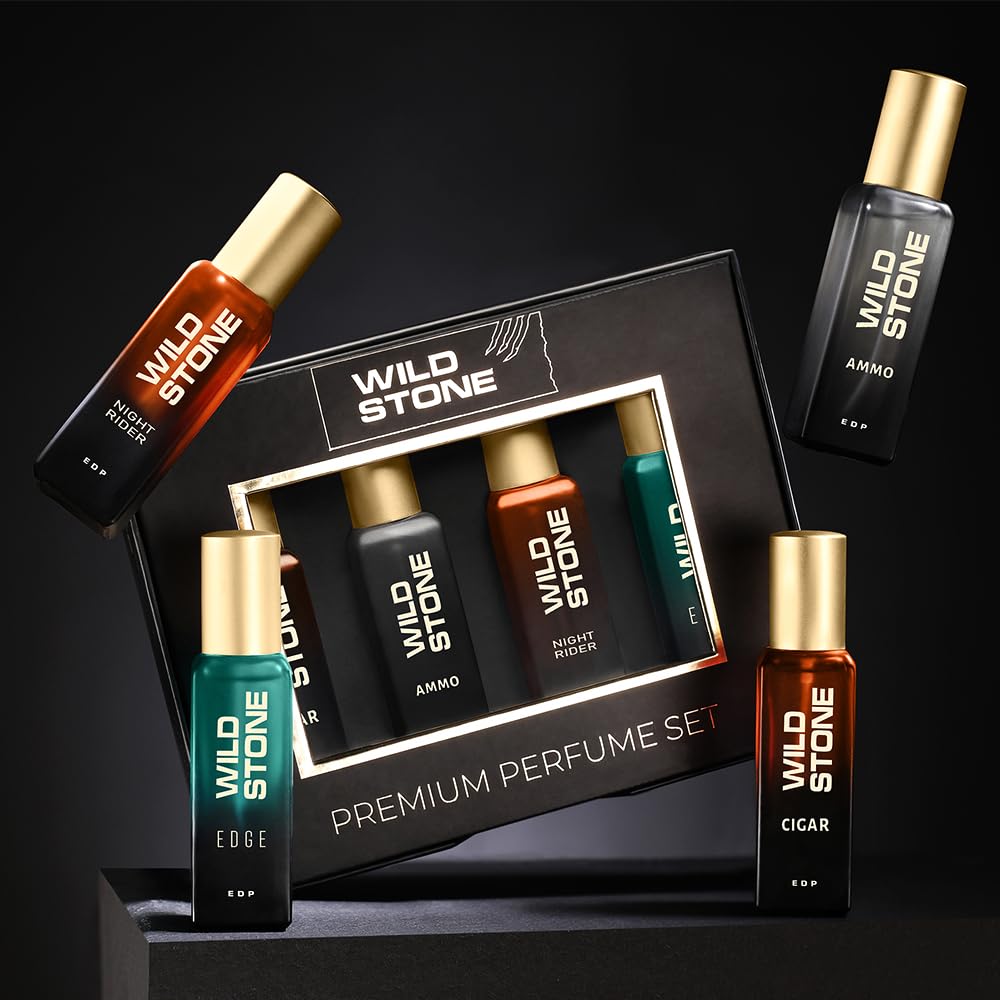 Wild Stone Perfume Gift Set for Men – Pack of 4 (4x20ml) Luxury & Long-Lasting Fragrances Perfect Gift for Him