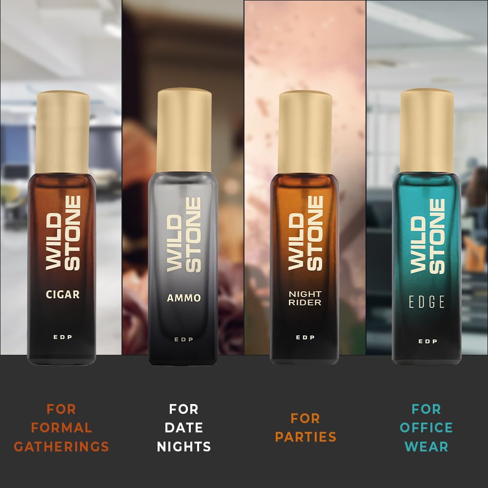 Wild Stone Perfume Gift Set for Men – Pack of 4 (4x20ml) Luxury & Long-Lasting Fragrances Perfect Gift for Him