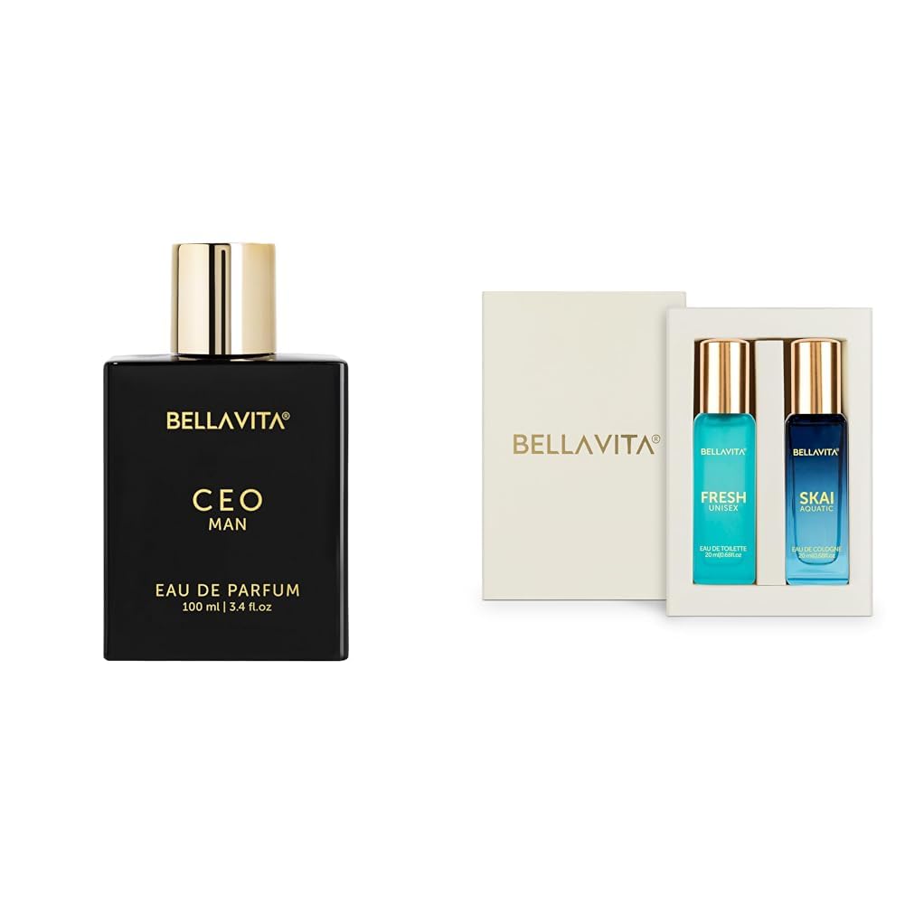 Bella Vita Luxury CEO Men Eau De Parfum Combo – Skai Aquatic EDC & Fresh EDT Unisex Perfume Spray | Long-Lasting Fragrance