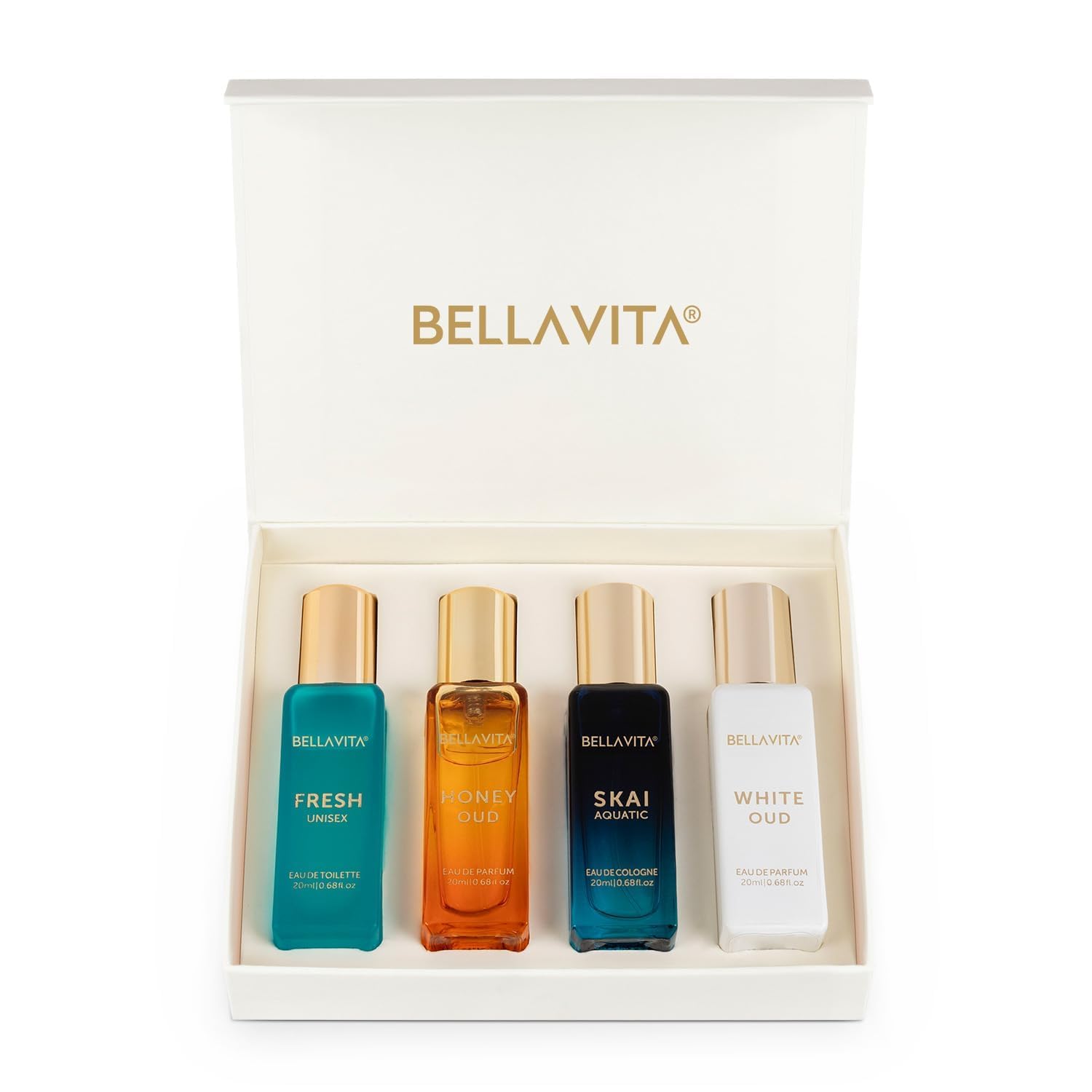 Bella Vita Luxury Eau De Parfum Combo – Women’s 4 x 20ml & Klub Men Perfume with Lemon & Rose | Long-Lasting Fragrance Set