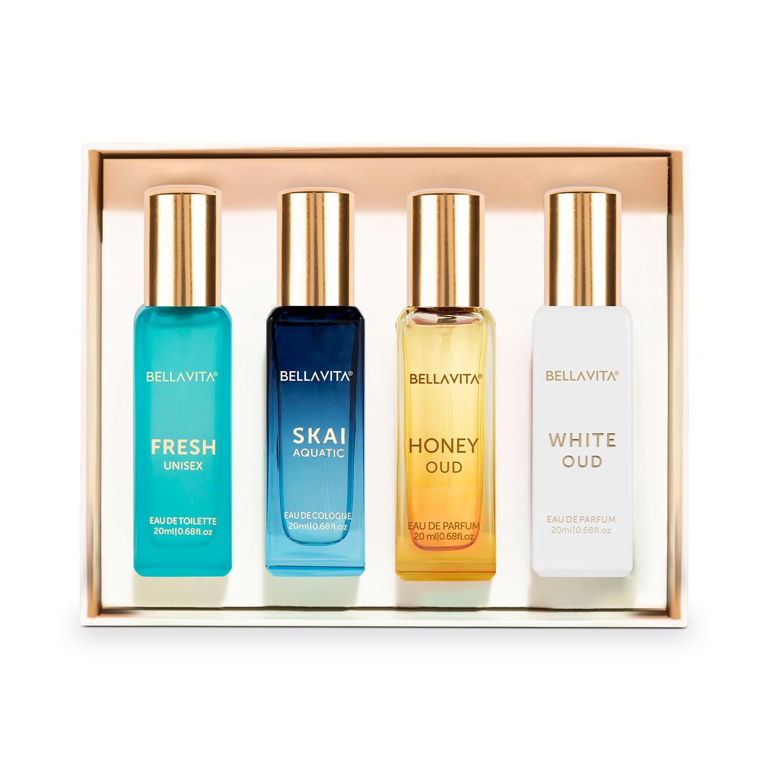 Bella Vita Luxury Eau De Parfum Combo – Women’s 4 x 20ml & Klub Men Perfume with Lemon & Rose | Long-Lasting Fragrance Set
