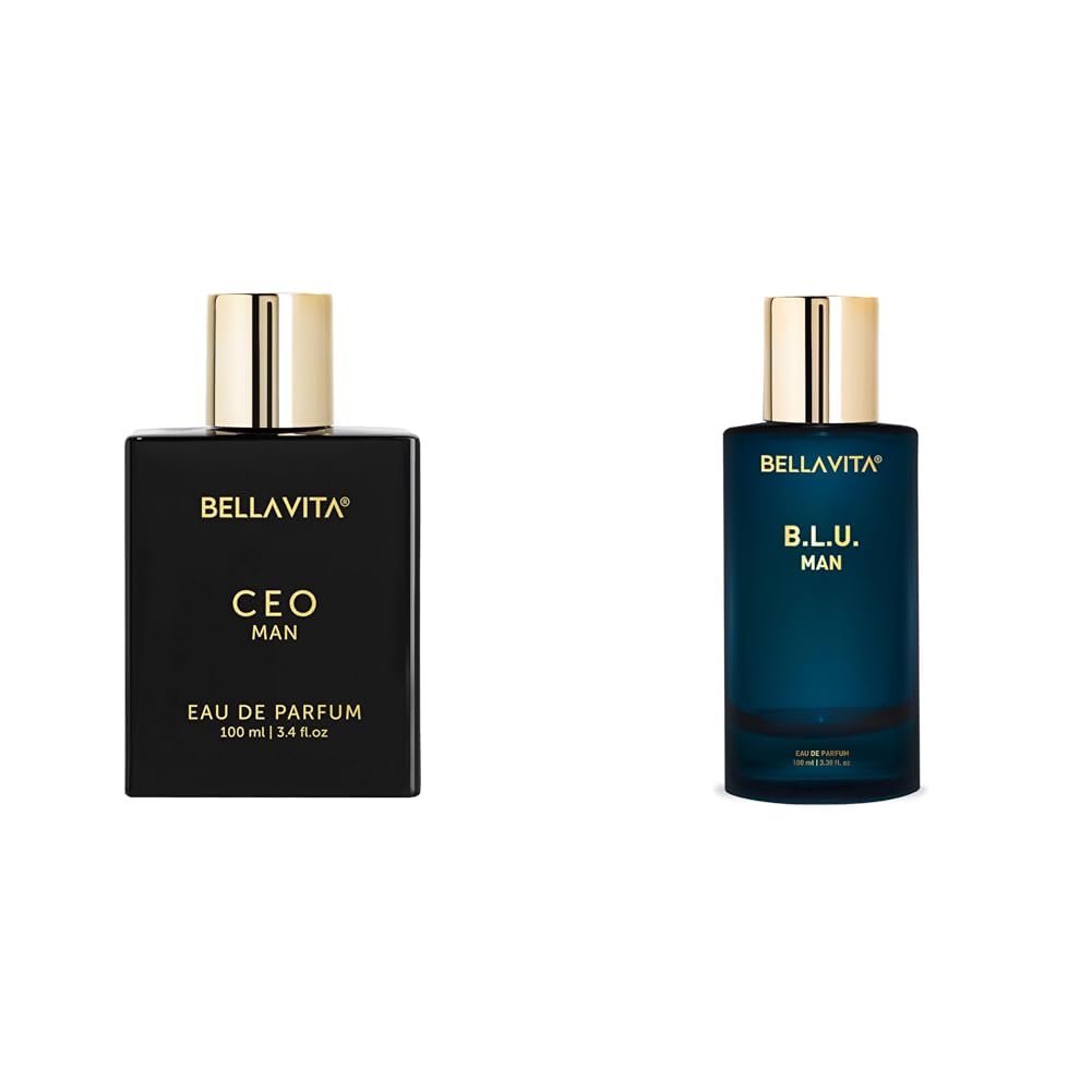 Bella Vita Luxury CEO Man & B.L.U Men Eau De Parfum Combo – Long-Lasting Perfume with Notes of Lemon & Apple