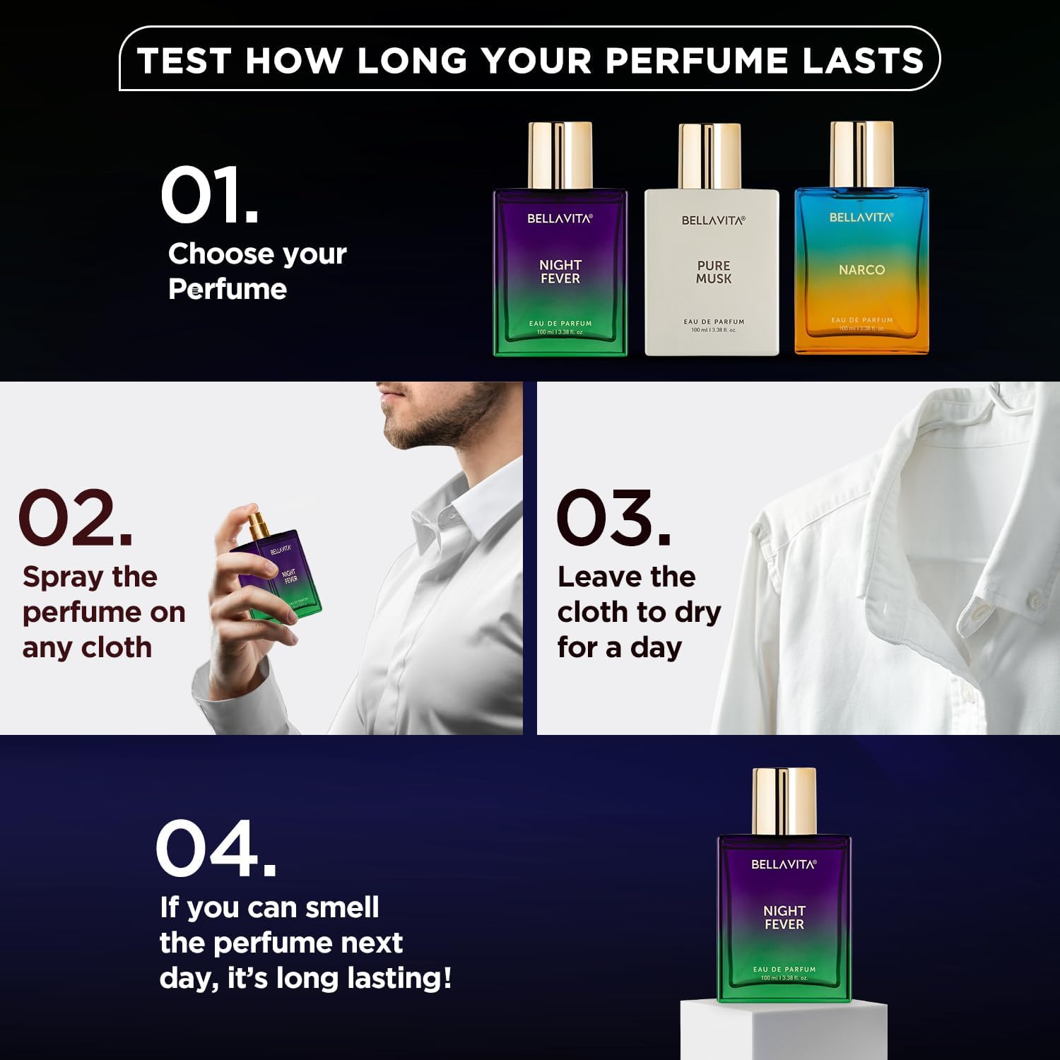 BELLAVITA Night Fever Eau De Parfum – 100ml Long-Lasting Perfume for Men and Women | Unisex Fragrance