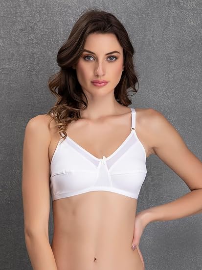 Clovia Cotton Solid Non-Padded Full-Cup Everyday Bra – Wire-Free, White