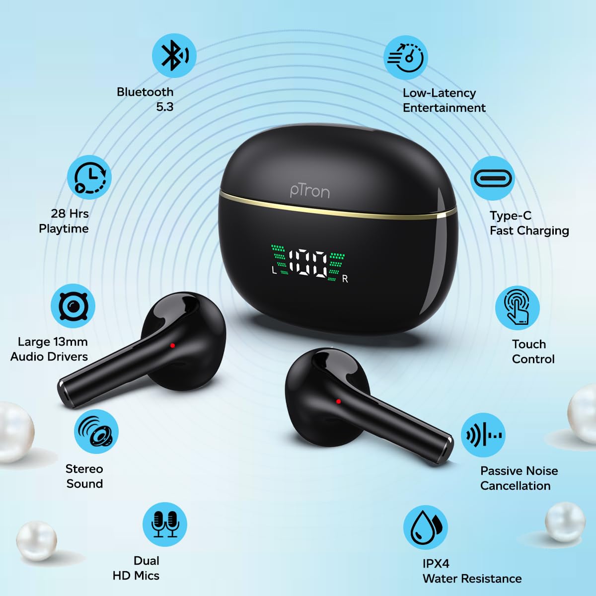 pTron Basspods P681 TWS Earbuds
