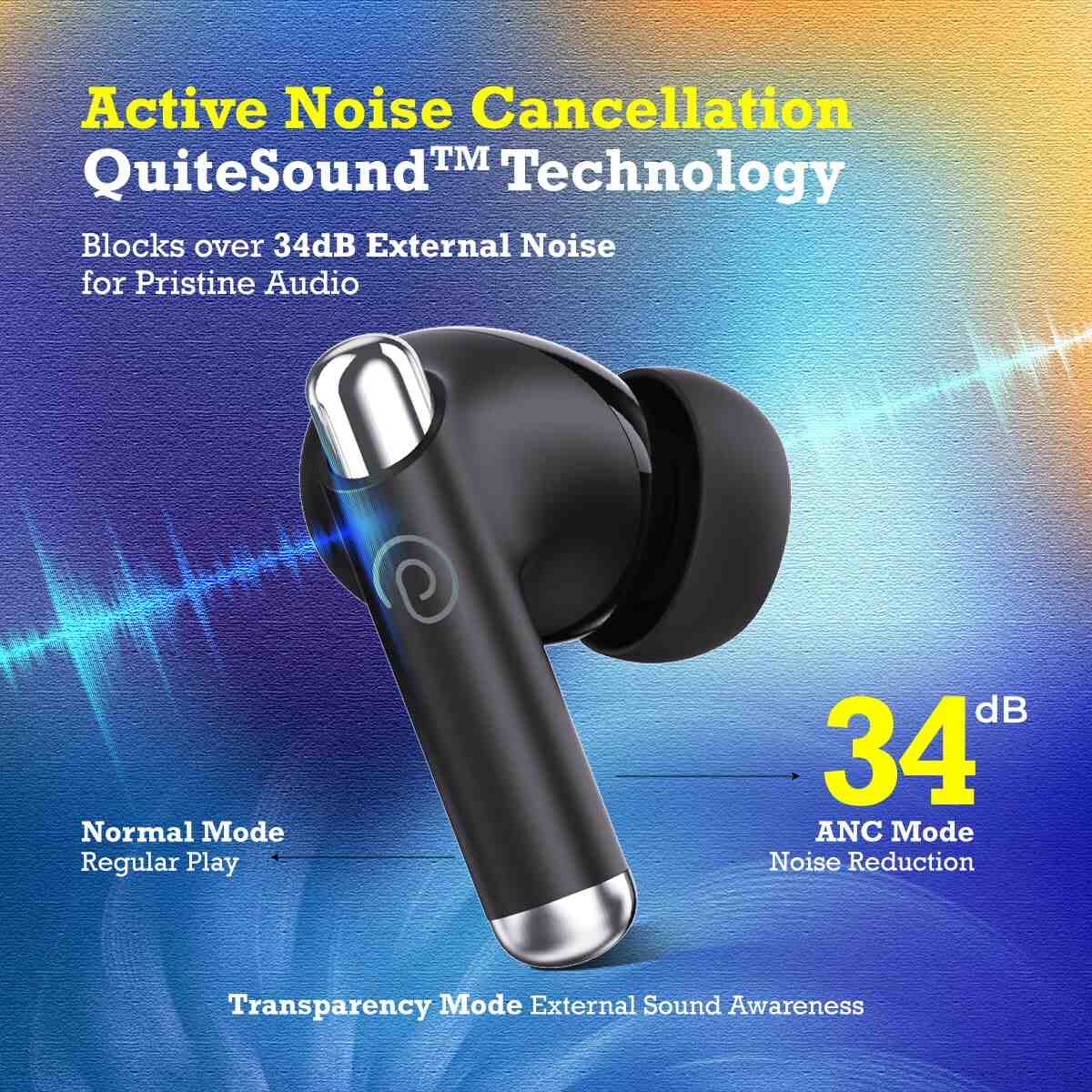 pTron Newly Launched Zenbuds Evo X5 34dB ANC TWS Earbuds