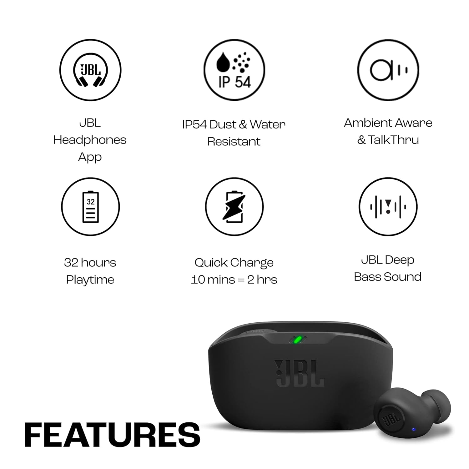 JBL Wave Buds in-Ear Wireless Earbuds