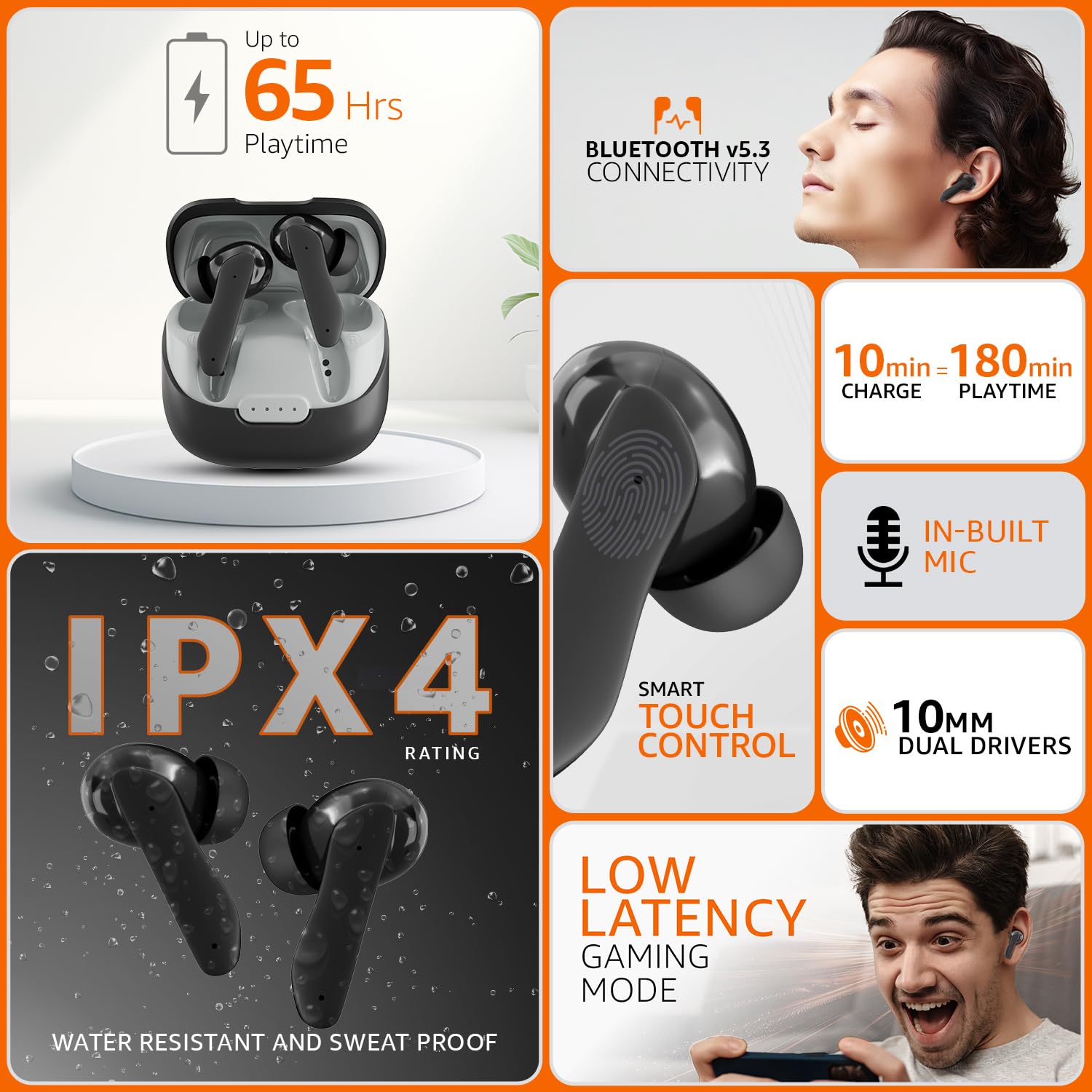 amazon basics TWS in-Ear Earbuds P65