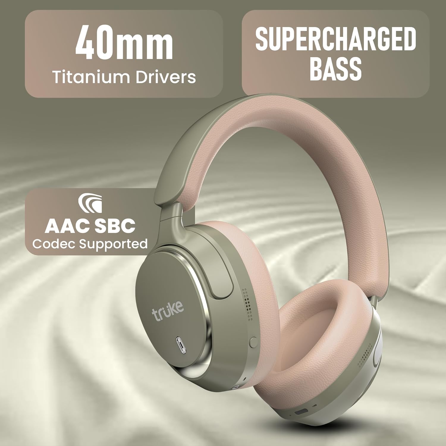 truke Newly Launch Aura Bass Over The Ear Headphone