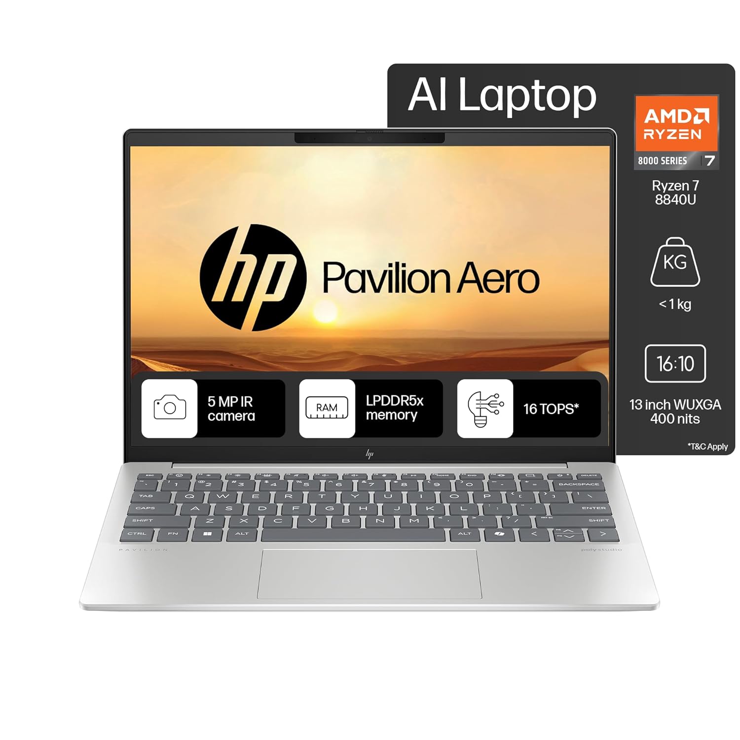 HP Pavilion Aero AMD Ryzen 7-8840U AI Laptop