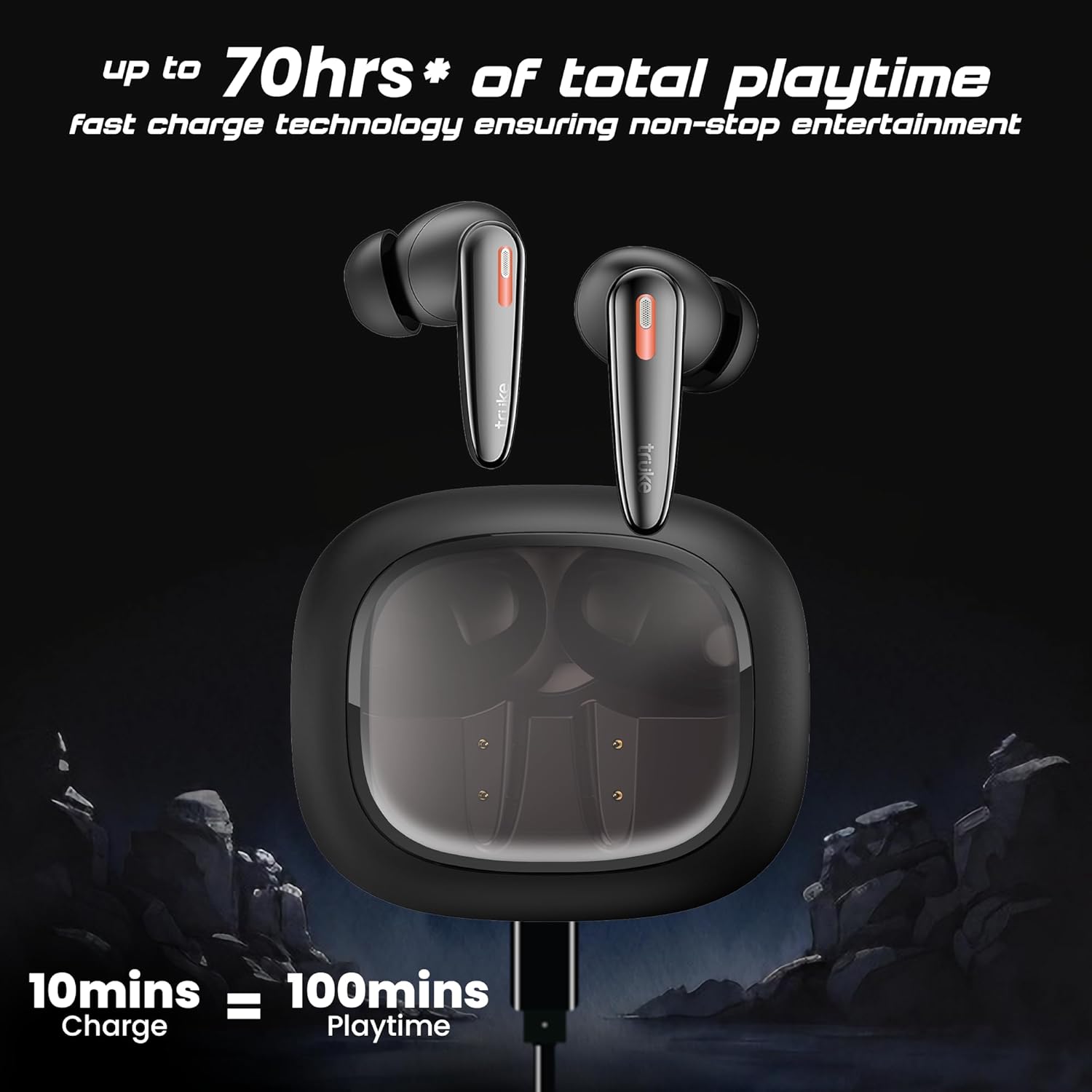 truke New Launch Crystal Bass True Wireless in Ear Earbuds