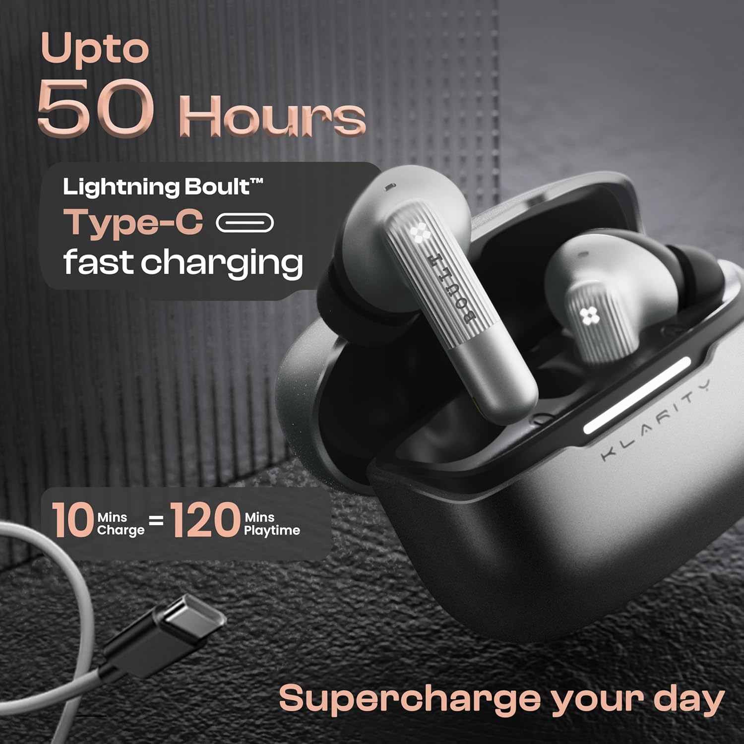 GOBOULT Klarity 3 6-Mic Hybrid ANC Upto 50dB in Ear Earbuds