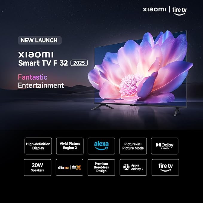 Xiaomi 80 cm (32 inch) F Series HD Ready Smart LED Fire TV Model: L32MB-FIN