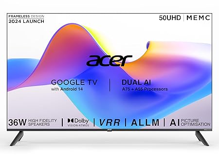 Acer 126 cm (50 inch) I Pro Series 4K Ultra HD LED Smart Google TV Model: AR50UDIGU2875AT