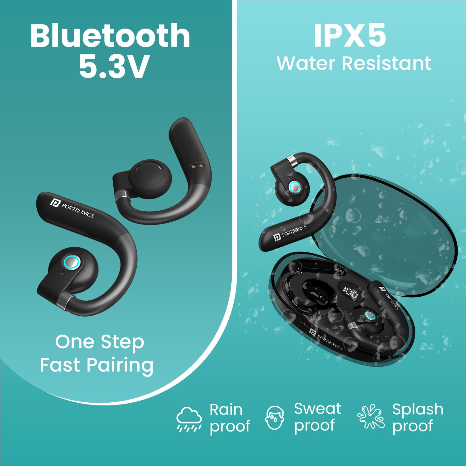 Portronics Harmonics Twins S14 Over Ear OWS Smart Wireless Earbuds
