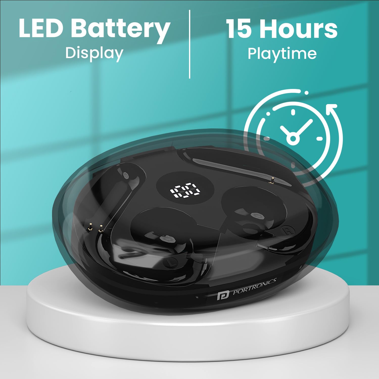 Portronics Harmonics Twins S14 Over Ear OWS Smart Wireless Earbuds