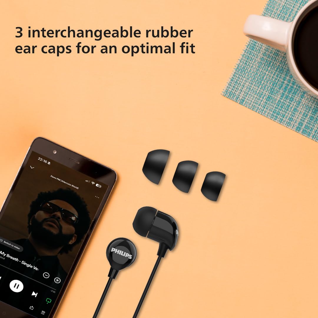 PHILIPS Audio TAE1159BK 00 in-Ear Wired Earphones with C-Type Jack