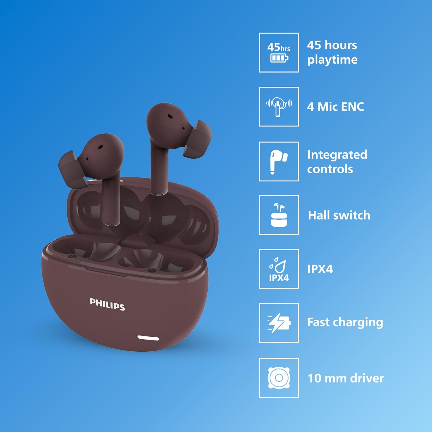 PHILIPS Audio TAT1179RD 94 True Wireless in Ear Earbuds
