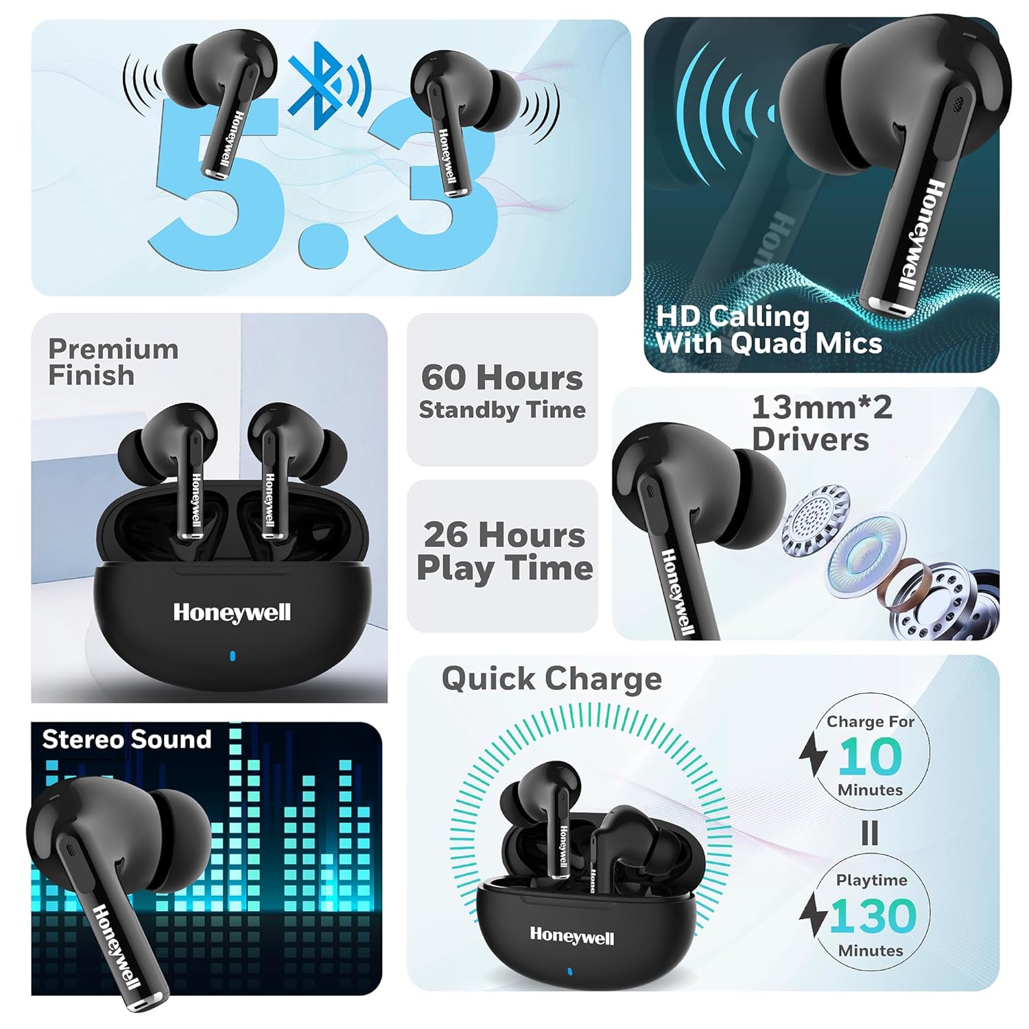 Honeywell Moxie V1200 Bluetooth TWS Earbuds