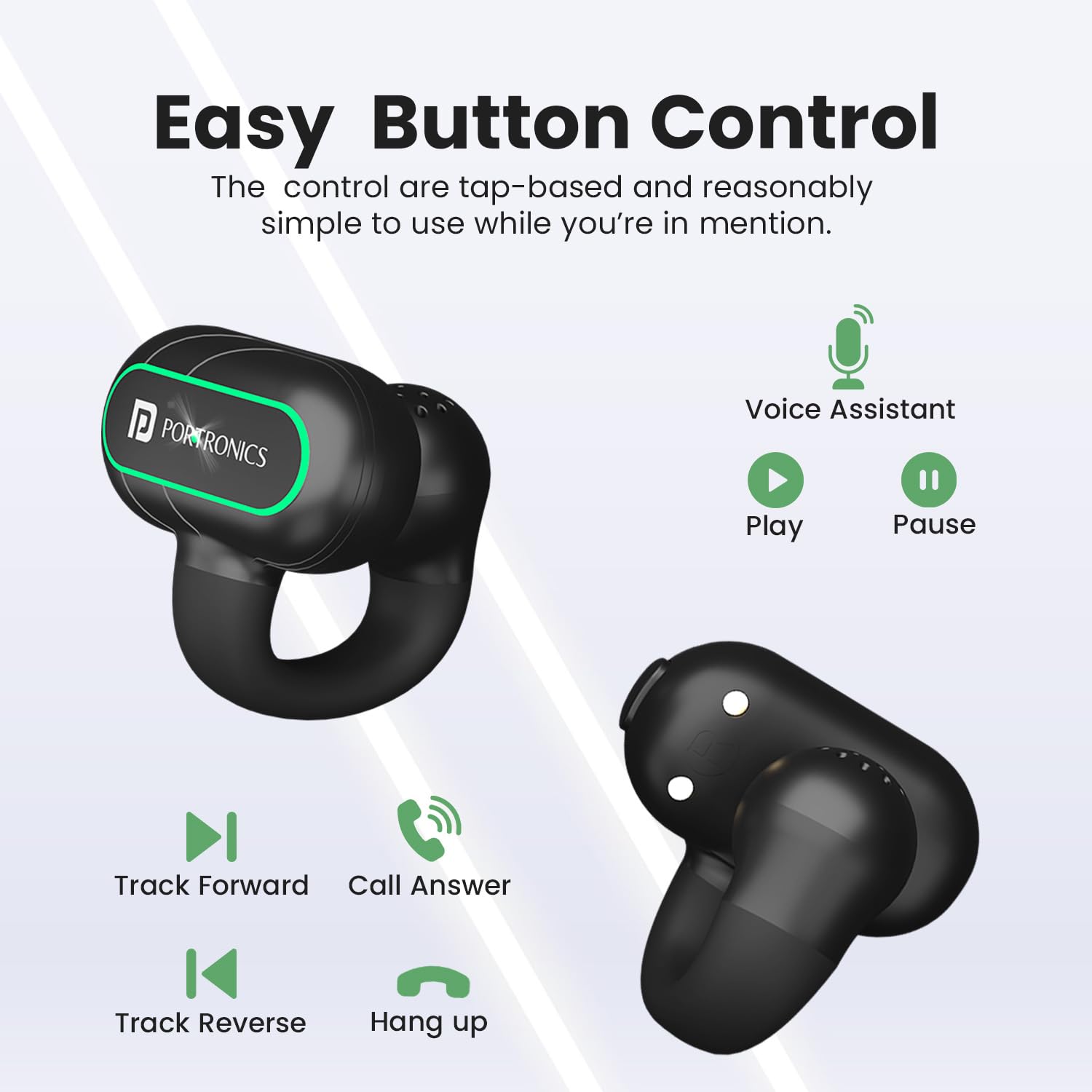 Portronics Harmonics Twins S15 Smart OWS Wireless Earbuds
