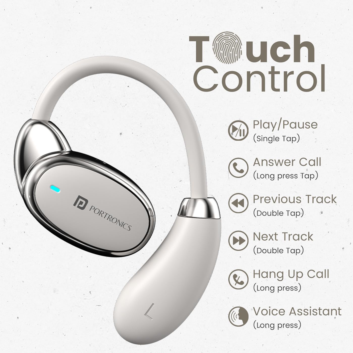 Portronics Harmonics Twins 31 Over Ear OWS Smart Wireless Earbuds