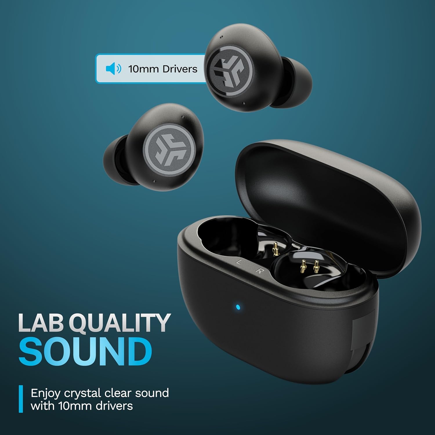 JLab Go Pop ANC Active Noise Cancelling Earbuds, Bluetooth Earphones