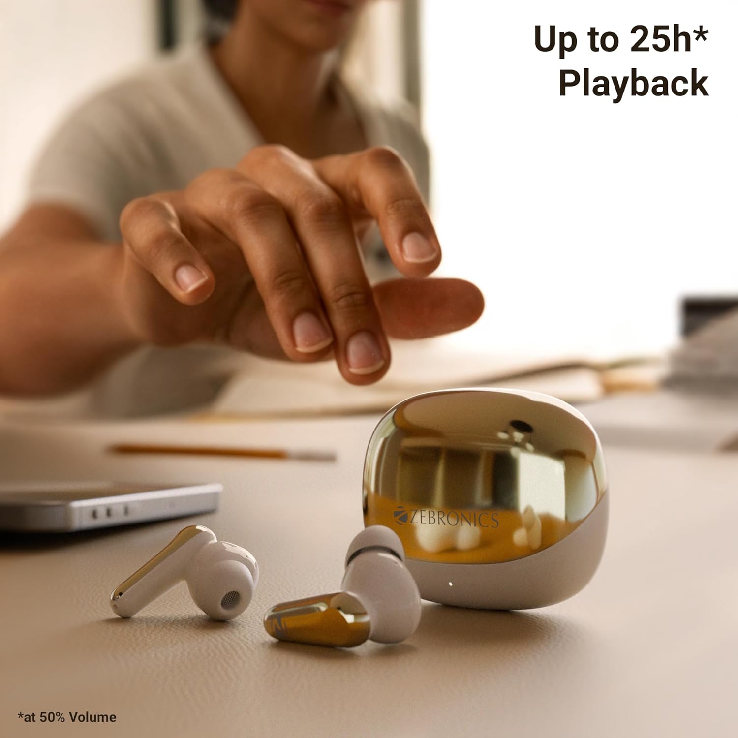 ZEBRONICS Monk+, in-Ear, Noise Cancellation Earbuds
