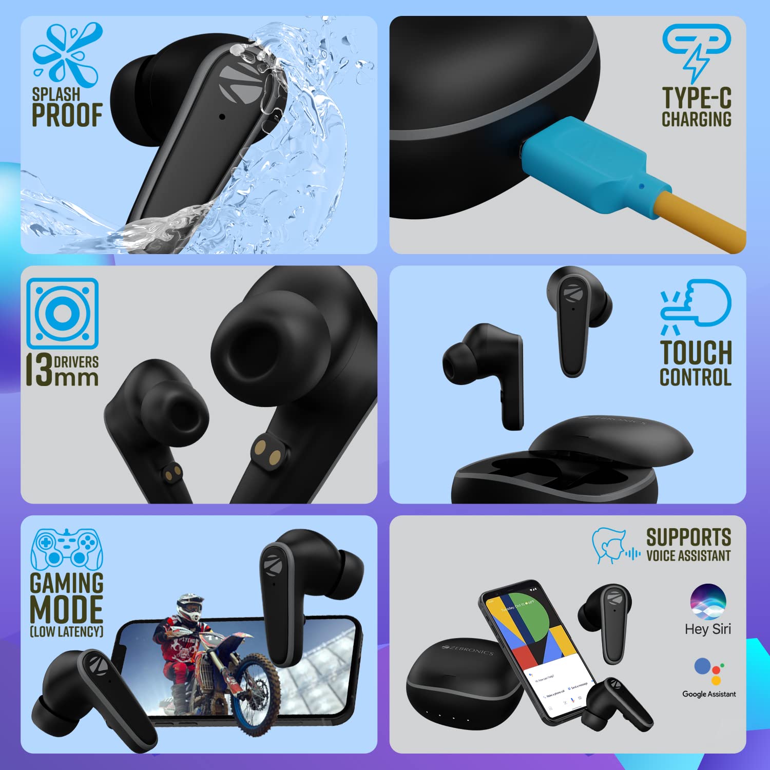 ZEBRONICS PODS 1 Wireless TWS Earbuds