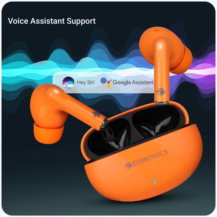 ZEBRONICS Zeb PODS 121 Orange Touch Control