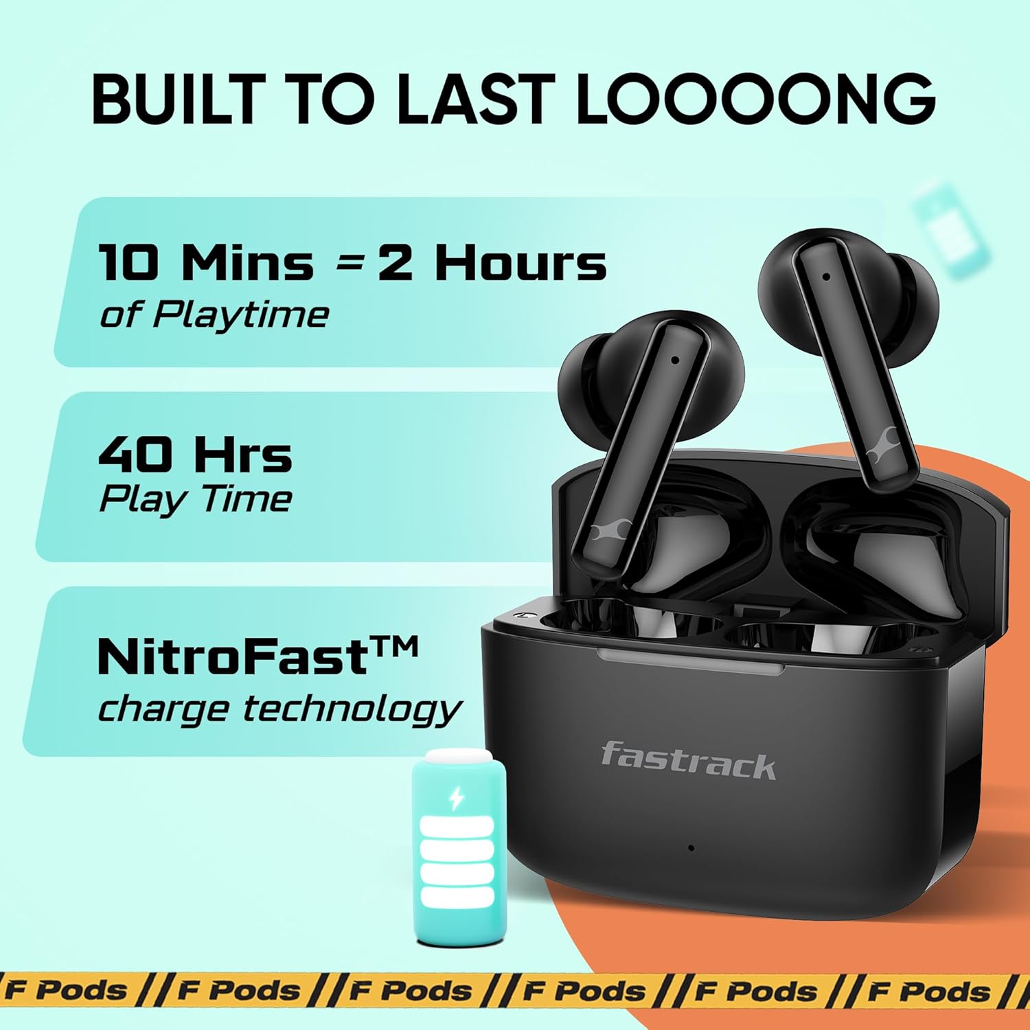 Fastrack Fpods FQ100 BT5.4 TWS Earbuds