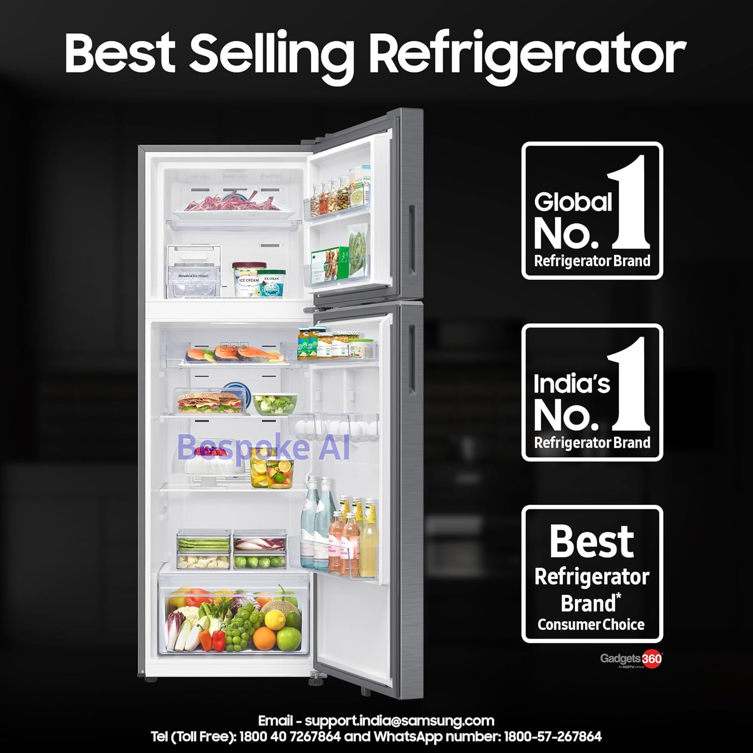 Samsung 350 L 3 Star Convertible 5-in-1 Digital Inverter Frost Free Double Door Refrigerator