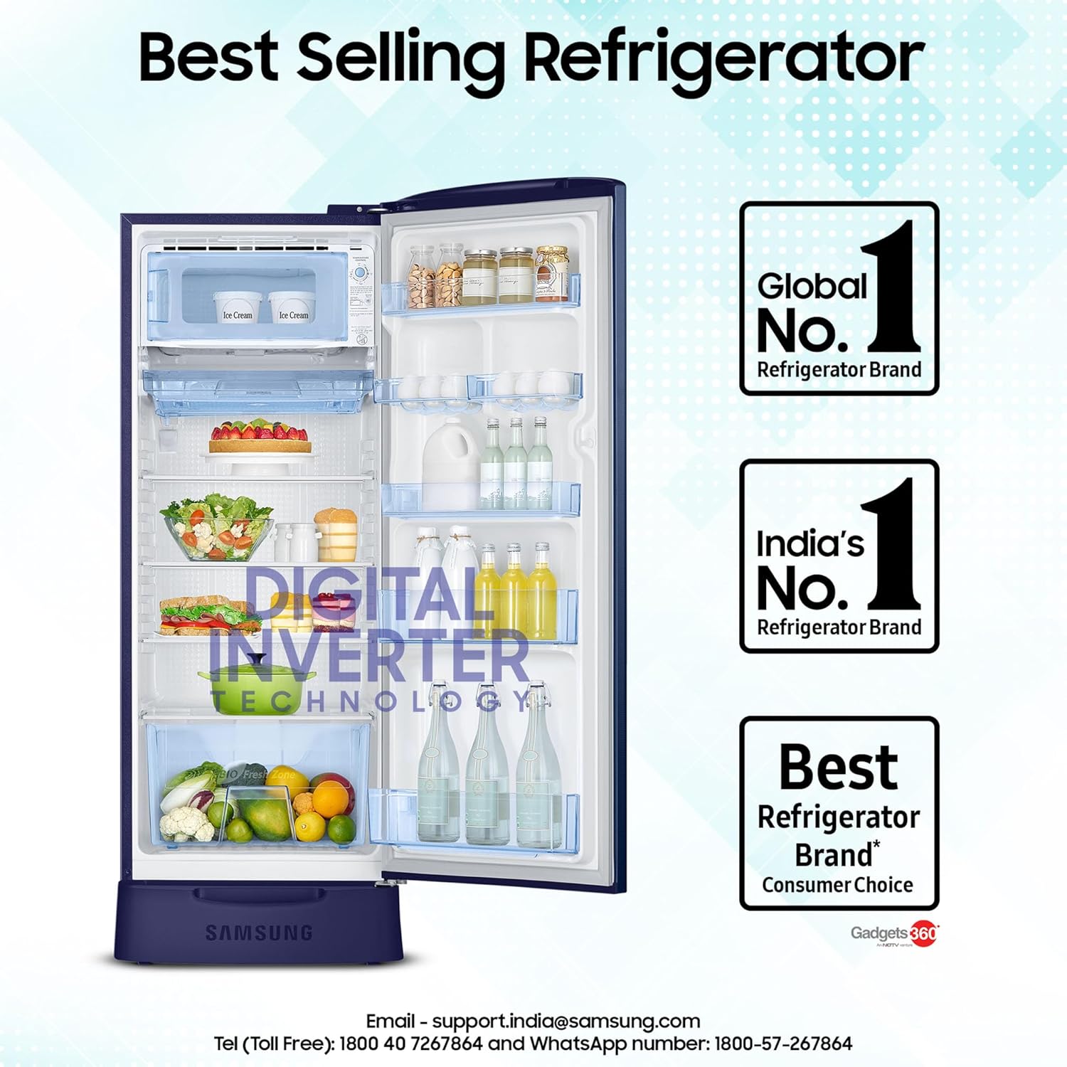 Samsung 223 L Digital Inverter Direct-Cool Single Door Refrigerator RR24D2Z23CU