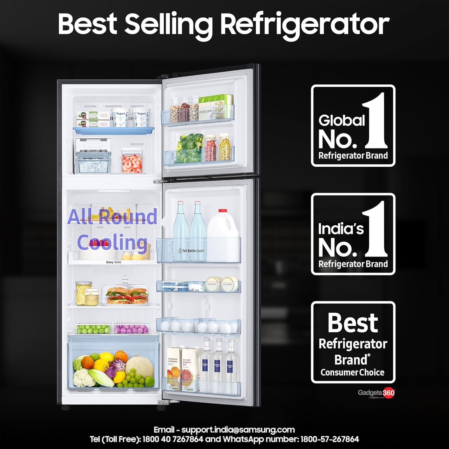 Samsung 256 L Digital Inverter Frost Free Double Door Refrigerator with Display  RT30C3733BX