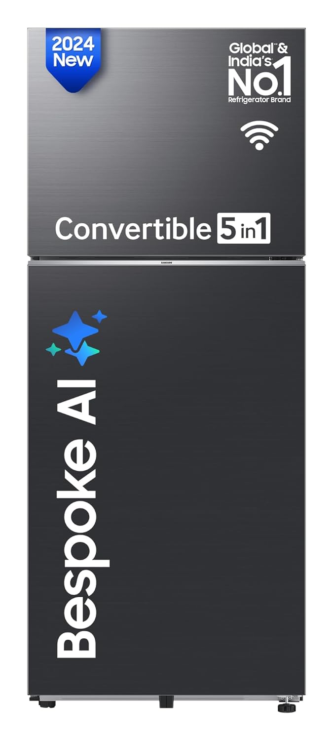 Samsung 419 L 3 Star Convertible 5-in-1 Bespoke AI WiFi Enabled Frost Free Double Door Refrigerator RT45DG6A4DB1HL