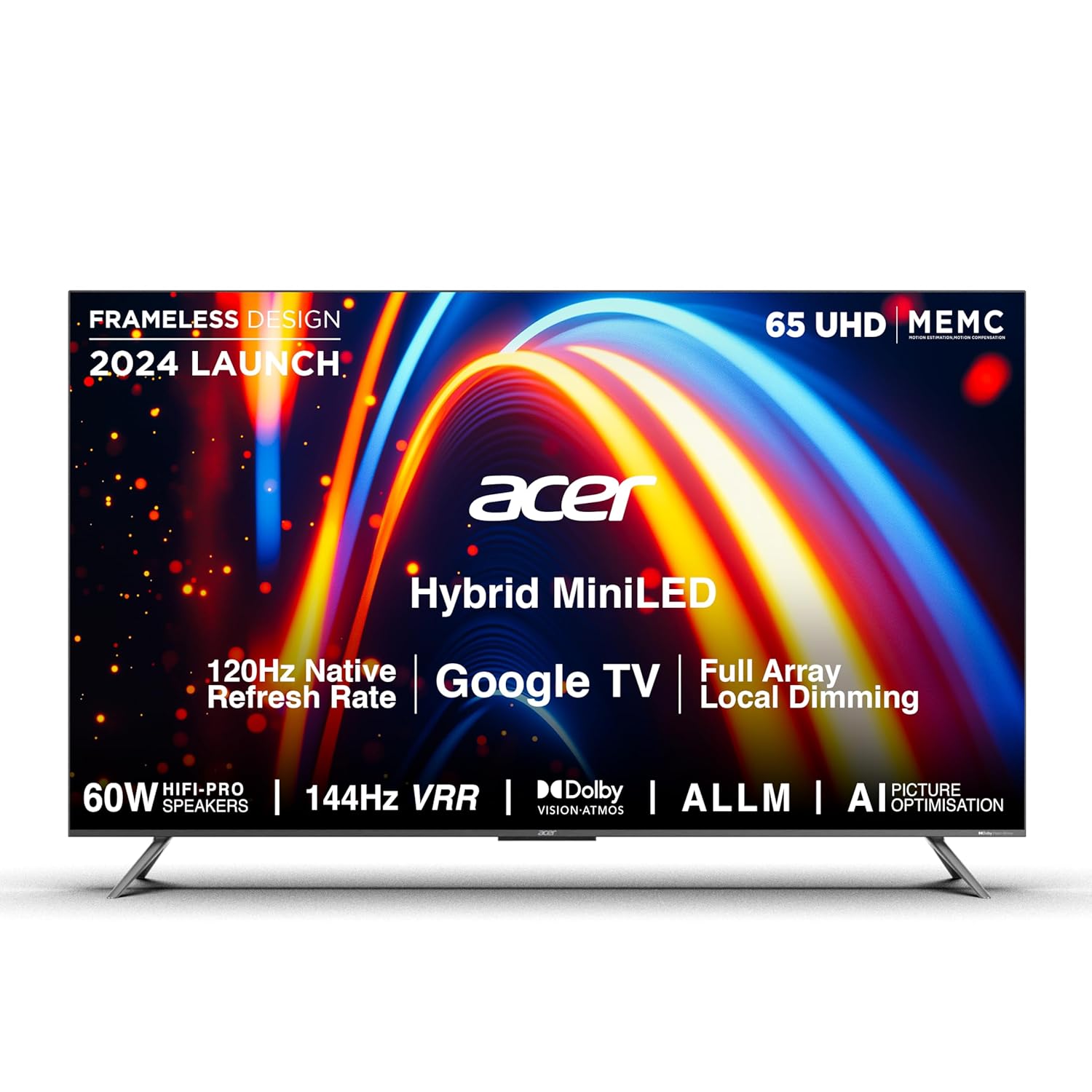 Acer 164 cm (65 inch) M Series 4K Ultra HD Smart QLED Mini LED Google TV Model: AR65UDMGR2885AT