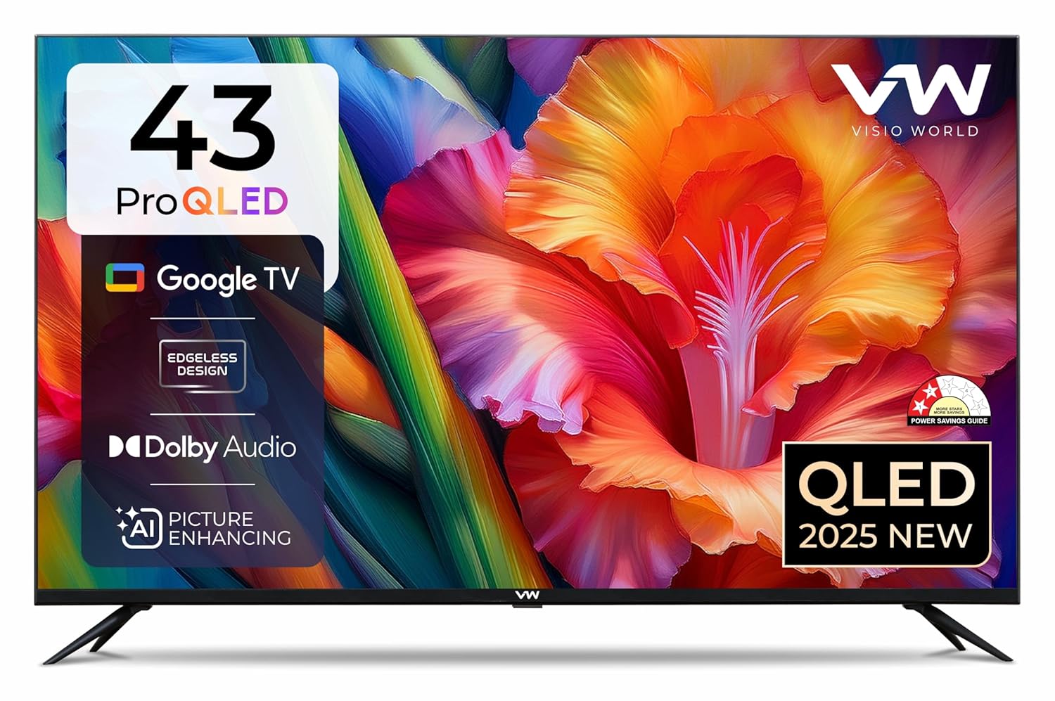 VW 109 cm (43 inch) Pro Series 4K Ultra HD Smart QLED Google TV Model VW43GQ1