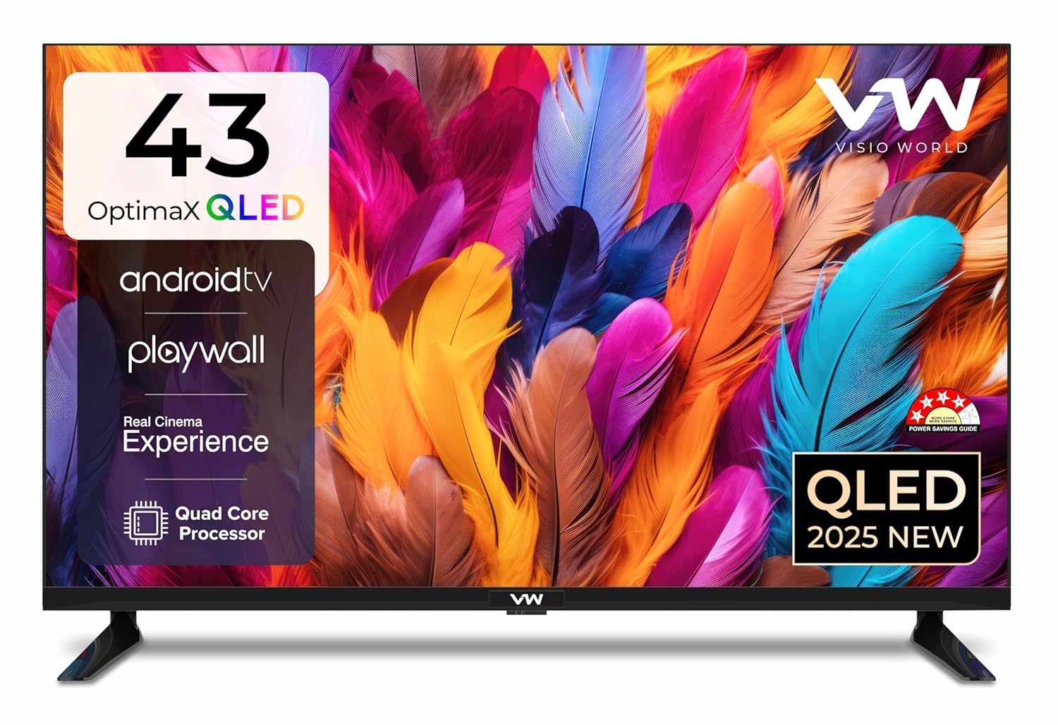 VW 109 cm (43 inch) OptimaX Series Full HD Smart QLED Android TV Model VW43AQ1