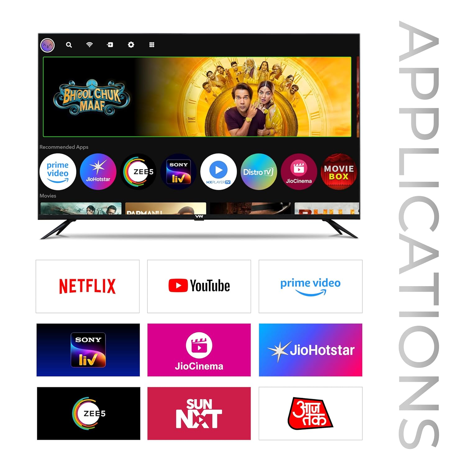 VW 109 cm (43 inch) OptimaX Series Full HD Smart QLED Android TV Model VW43AQ1