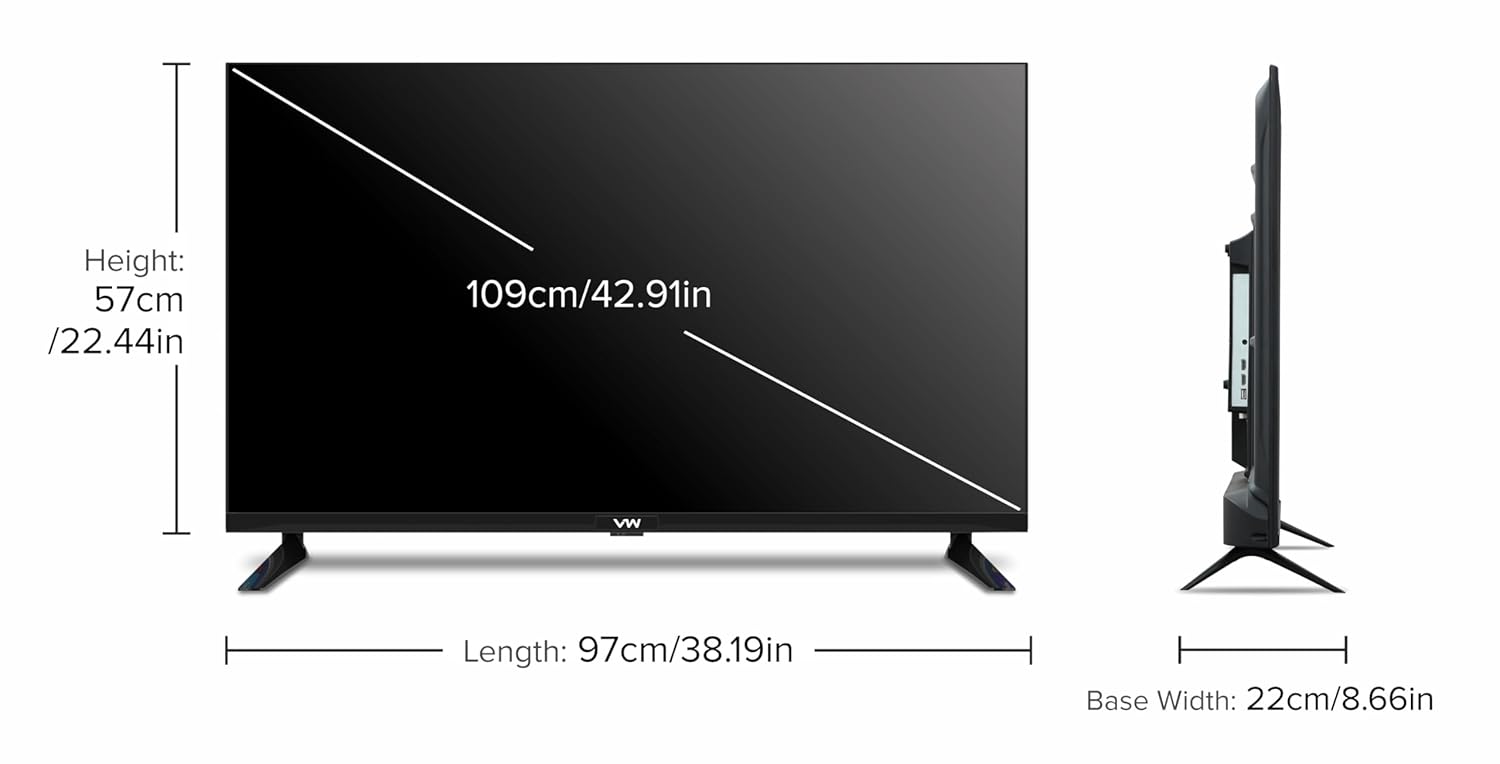 VW 109 cm (43 inch) OptimaX Series Full HD Smart QLED Android TV Model VW43AQ1