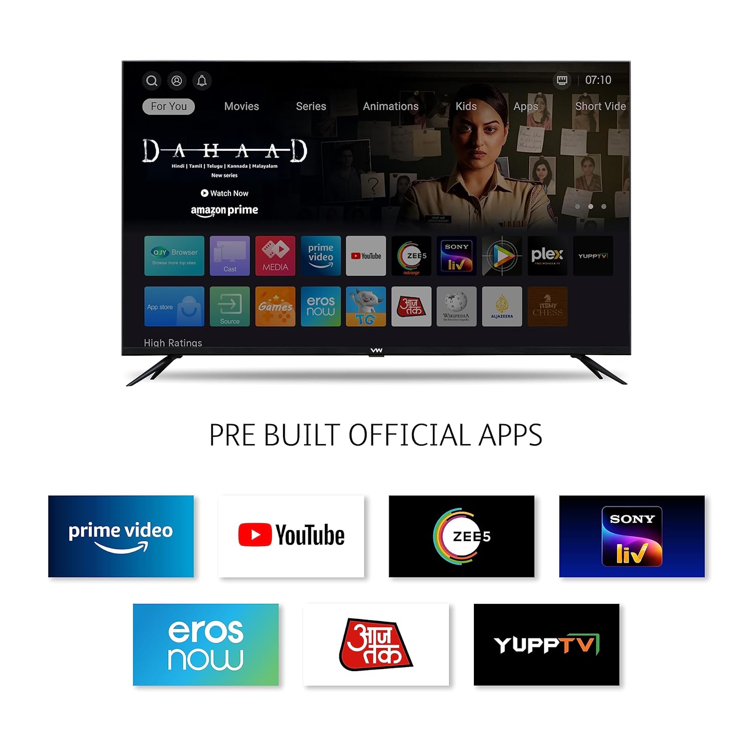 VW 109 cm (43 inch) Linux Series Frameless Full HD Smart LED TV Model VW43S1